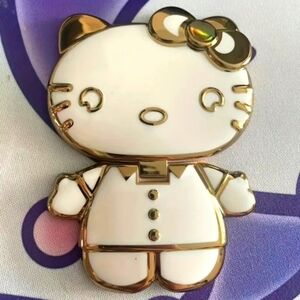 Hello Kitty Rotatable Folding Phone Stand Mirror - WHITE